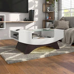 Angelic Contemporary Storage Coffee Table with Glass Insert by Furniture of America - image 1