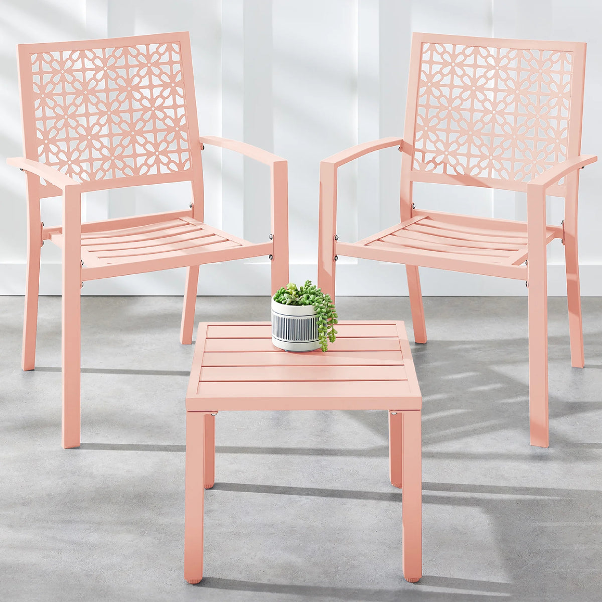 Best Choice Products 3-Piece Stackable Steel Outdoor Conversation Bistro Set, Patio Chat Furniture w/ 2 Chairs, Table- Black - image 23
