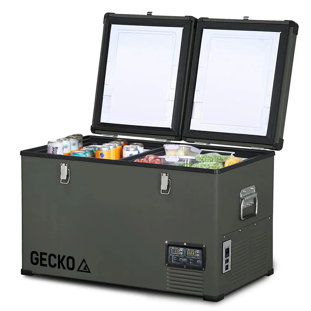 GECKO 75L Dual Zone Portable Fridge / Freezer, SECOP German Brand Compressor, for Camping, Car, Caravan - image 1