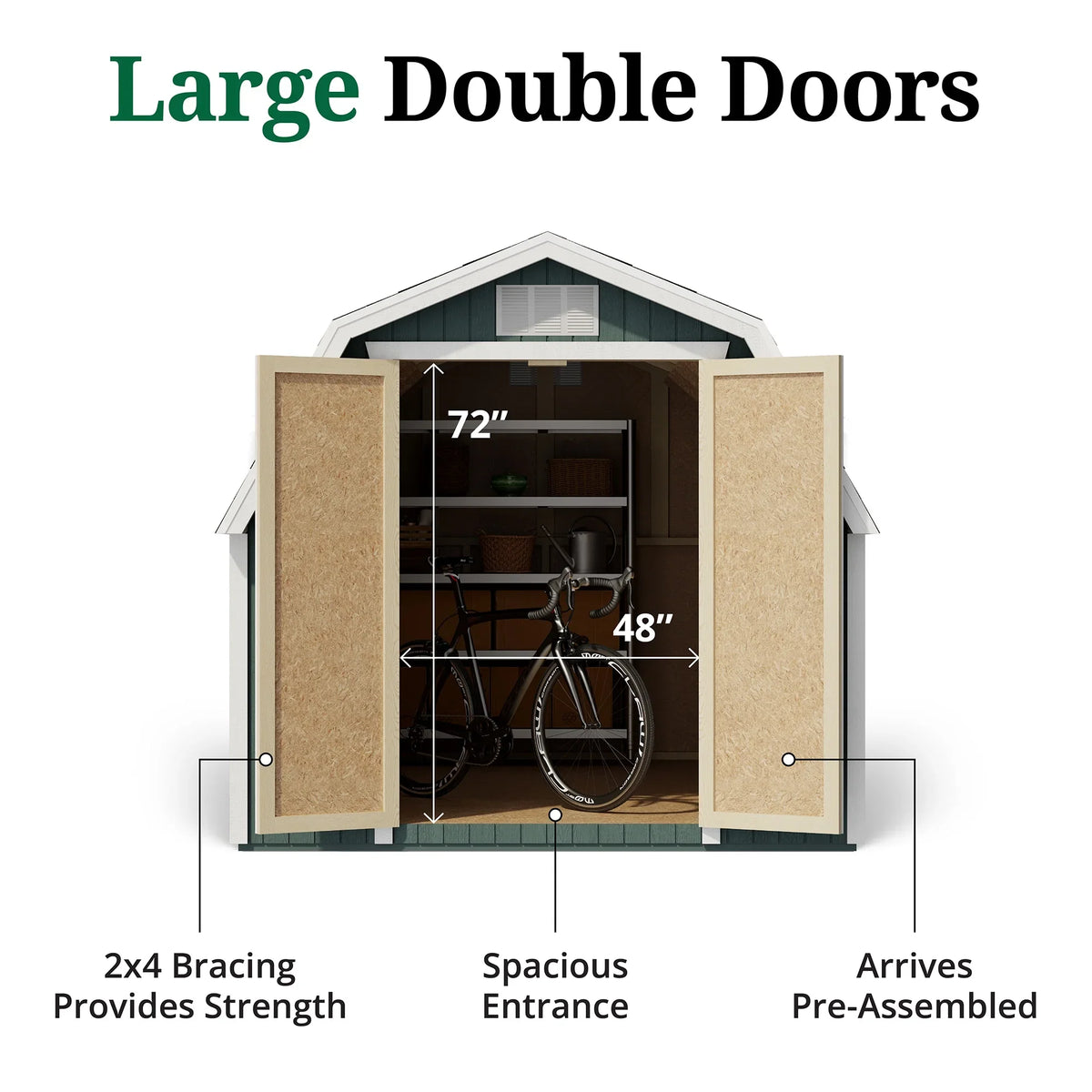 Little Cottage Co. 8x8 Classic Gambrel Barn with 4 ft. Sidewalls, Outdoor Wood Storage Shed Do-It-Yourself Precut Kit - image 4
