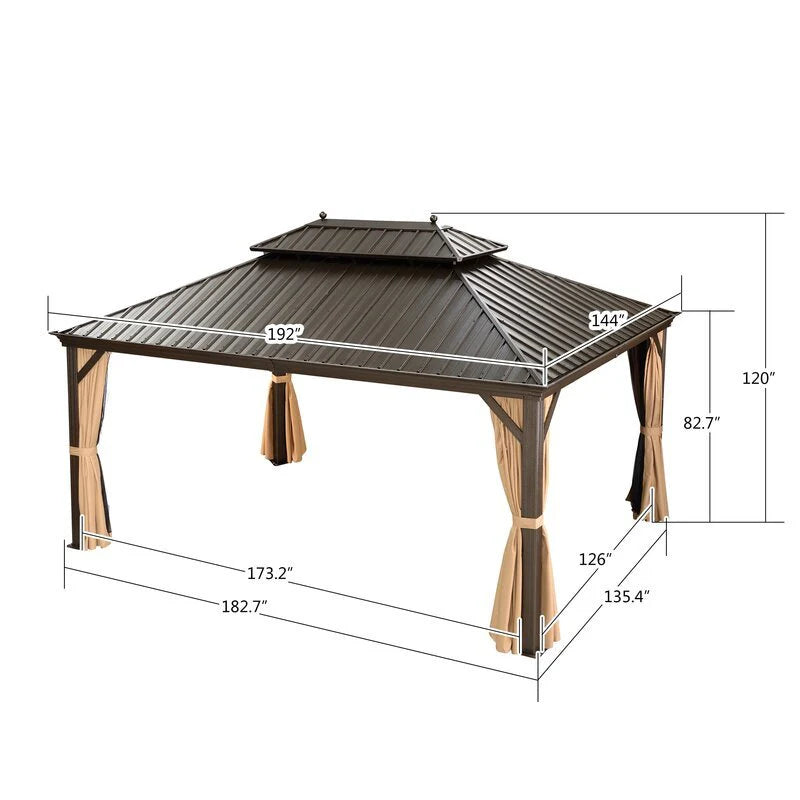 16 Ft. W x 12 FT. D Aluminum Patio Gazebo - image 20