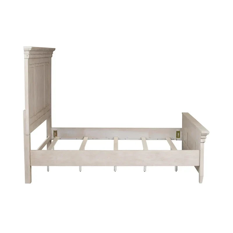 Farmhouse Panel Bed with Wooden Frame and Slat Support - image 4