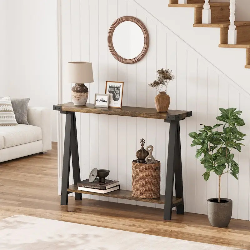 2-Tier Entryway Sofa Table with Storage Shelf - image 2