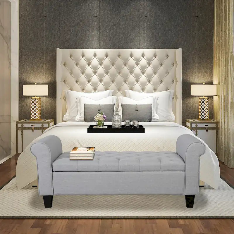 Porthos Home Theon Fabric Button-Tufted Flip-Top Storage Bench - image 5