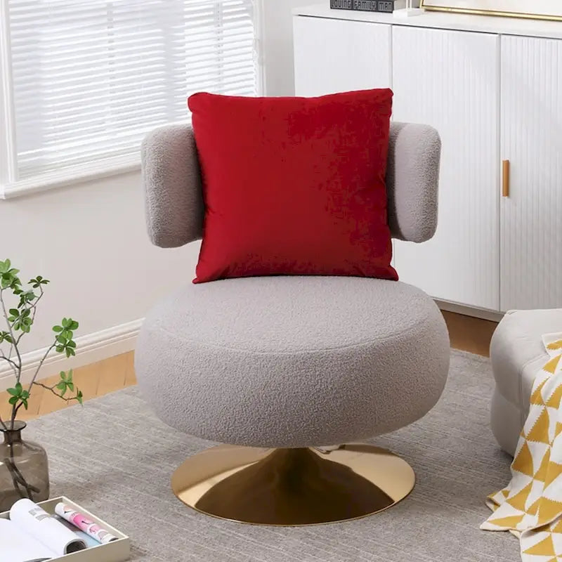 Round Barrel Chair with Fabric and Swivel Design - image 3