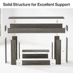 63-Inch Brown and Gray Slim Wooden Console Table for Entryway - image 30