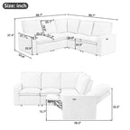Linen Upholstered Power Recliner L-Shaped Sectional Sofa with USB Port - Soft Home Theater Seating for Living Room - image 3