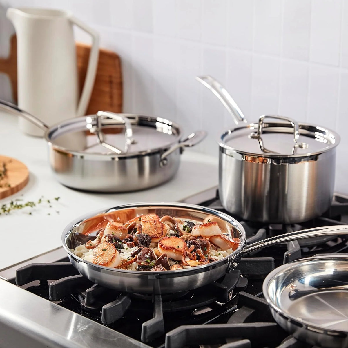 MultiClad Pro Stainless-Steel Cookware 13-Piece Cookware Set, Silver - image 5