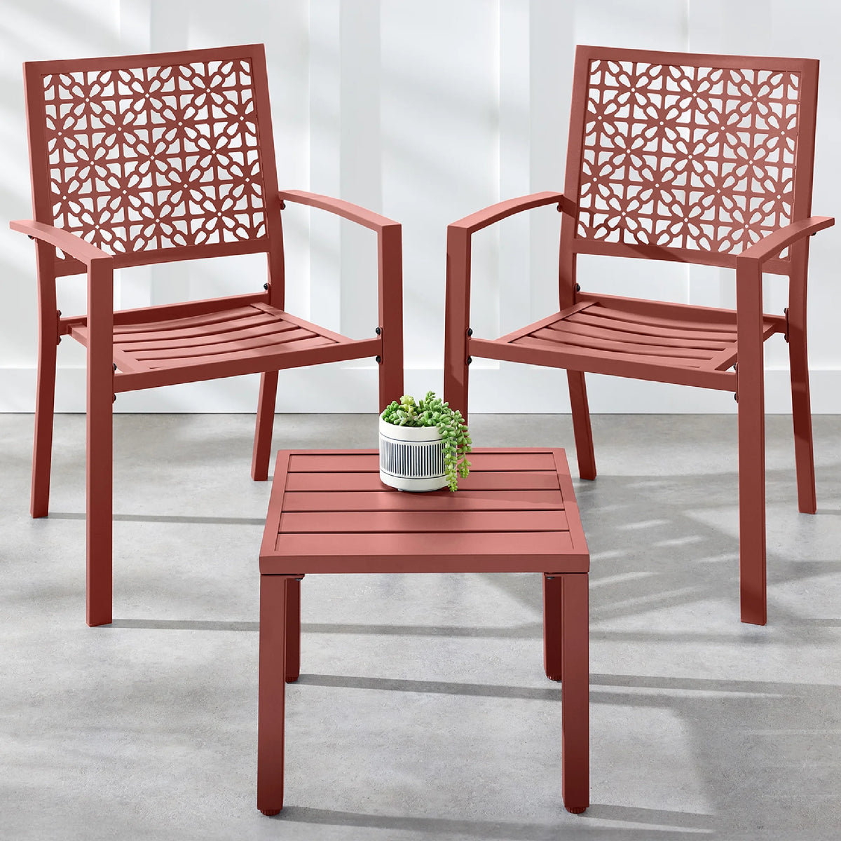 Best Choice Products 3-Piece Stackable Steel Outdoor Conversation Bistro Set, Patio Chat Furniture w/ 2 Chairs, Table- Black - image 16