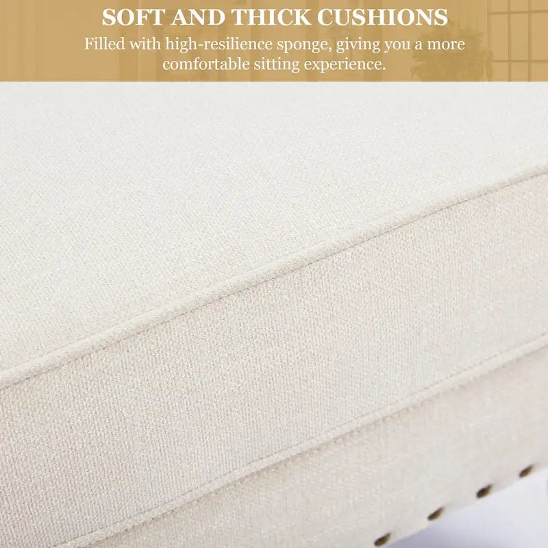 Set of 2 Arm Chair Upholstered Button Tufted Accent Chair with Lumbar Pillow Beige/ Grey/ Light Blue - image 28