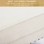 Set of 2 Arm Chair Upholstered Button Tufted Accent Chair with Lumbar Pillow Beige/ Grey/ Light Blue - image 28