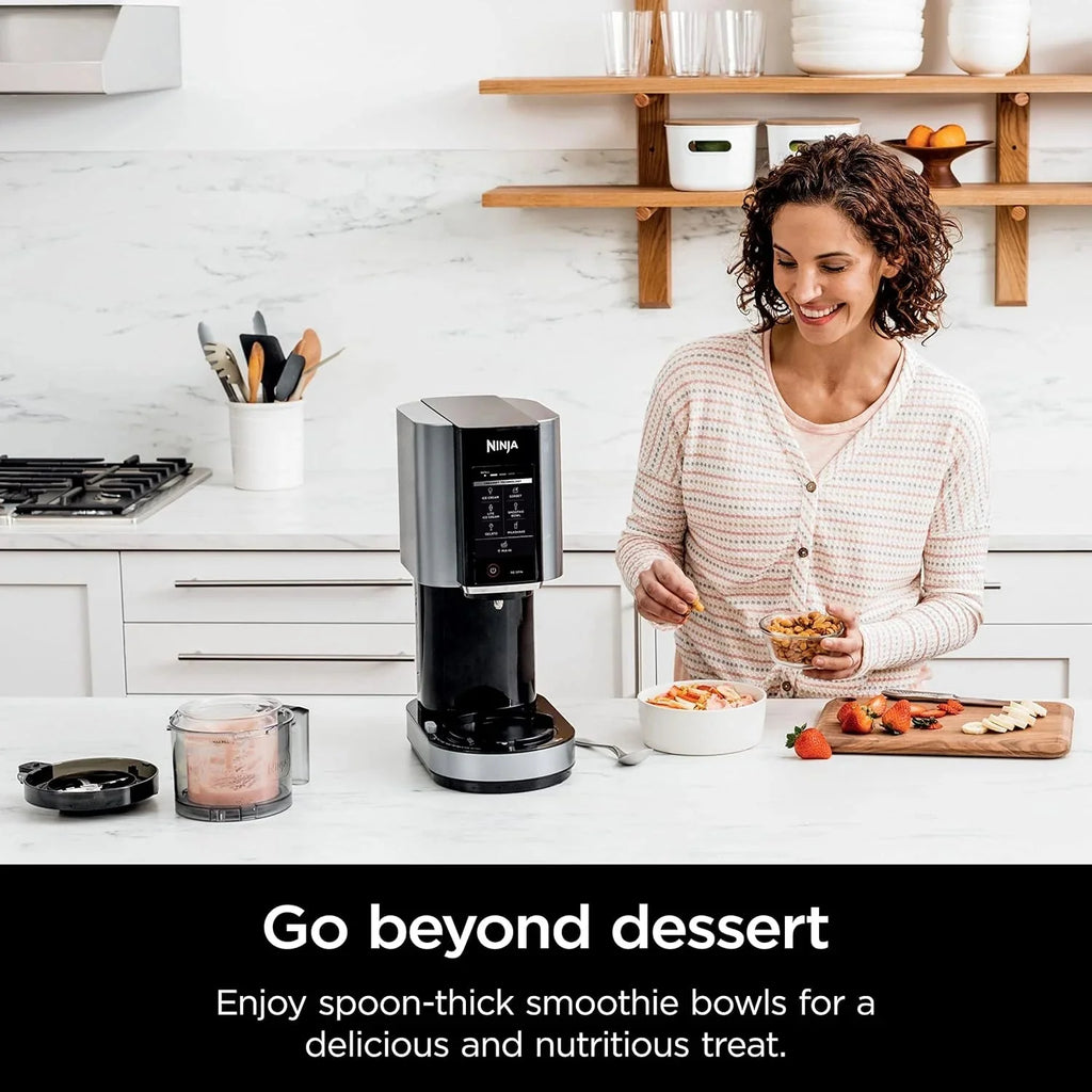 Ninja NC301 CREAMi Ice Cream Maker, for Gelato, Mix-ins, Milkshakes, Sorbet, Smoothie Bowls & More, 7 One-Touch Programs, with (2) Pint Containers & Lids, Compact Size, Perfect for Kids, Silver - image 13