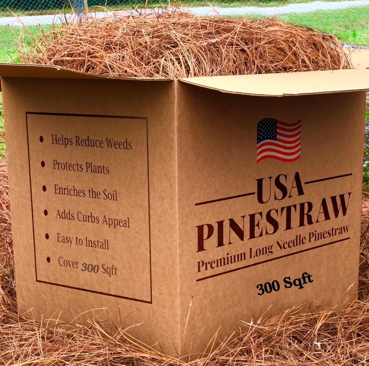 Premium Long Needle / Pine Straw Mulch / 300 Sqft - image 1