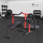 Chest Press Machine, 1050LBS Capacity, Independent Converging Arms, Weight Bench Press with Adjustable Flat Bench for Upper Body Workouts, Red - image 11