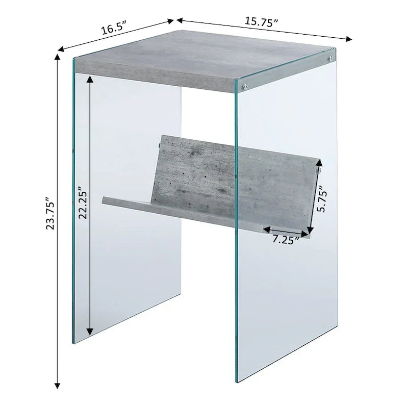 SoHo Glass End Table with Shelf by Convenience Concepts - image 23