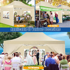 Hoteel 10x15 Heavy Duty Canopy Tent with 4 Sidewalls,Pop up Canopy for Parties Wedding,Commercial Easy up Gazebo with Roller Bag,UV 50+ &,Black - image 59