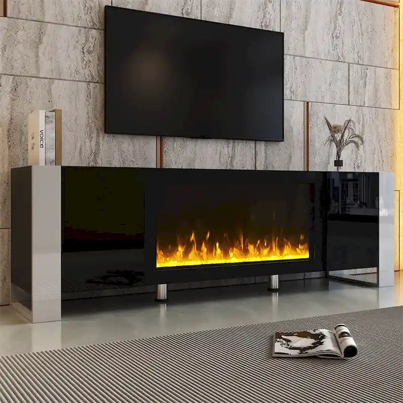 Contemporary TV Stand with Electric Fireplace - Fits TVs Up to 78 Inches - image 5