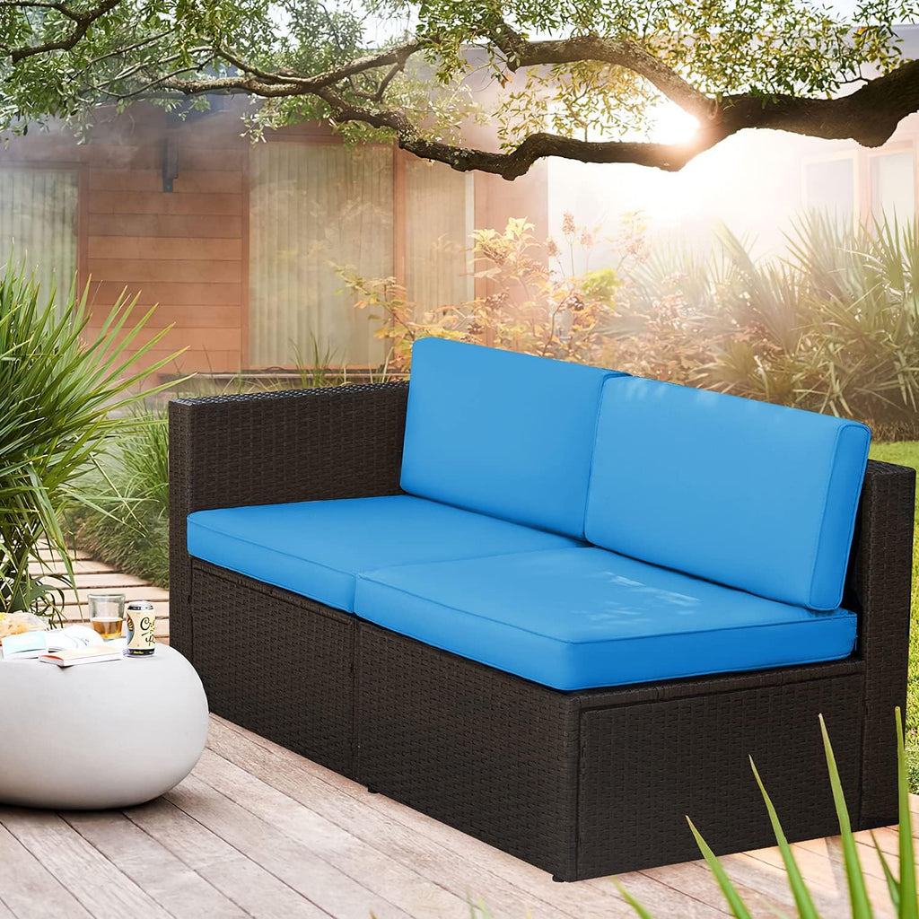Devoko 5 Pieces Patio Furniture Sets All Weather Outdoor Sectional Patio Sofa Manual Weaving Wicker Rattan Patio Seating Sofas with Cushion and Glass Table(Beige) - image 22