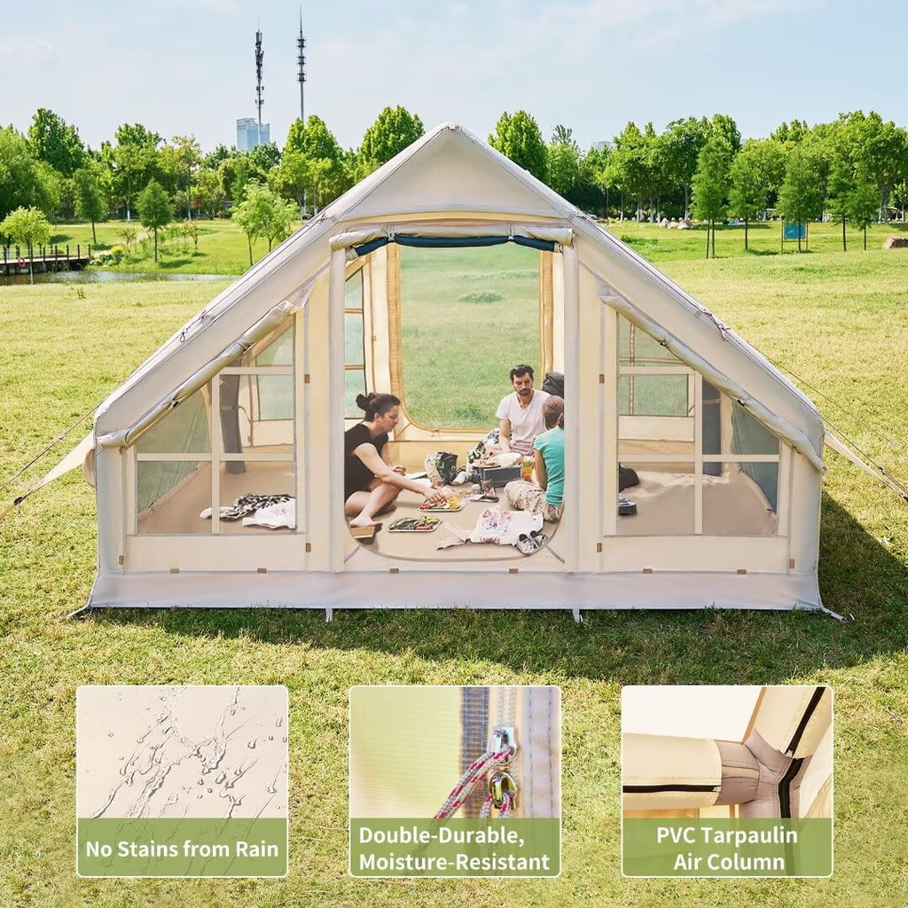 NAIZEA Tent for Camping with Pump - Air Glamping Tents, Easy Setup Blow up Tent, Waterproof Oxford Inflatable Tent, 4 - 6 Person Cabin Tent with Mesh & Chimney Window - image 15