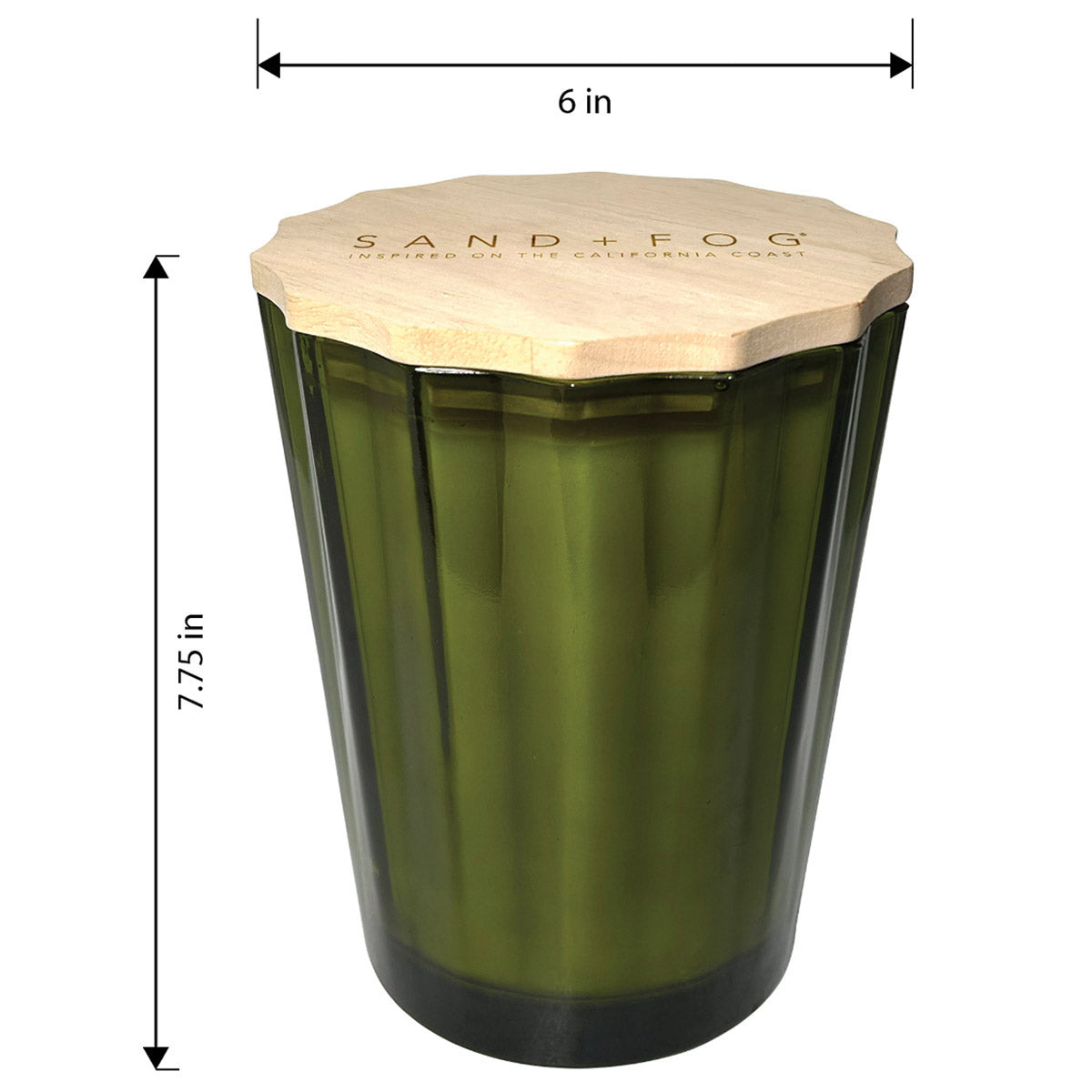 Sand + Fog 57 oz. Scalloped Candle with Rubber Wood Lid - image 3
