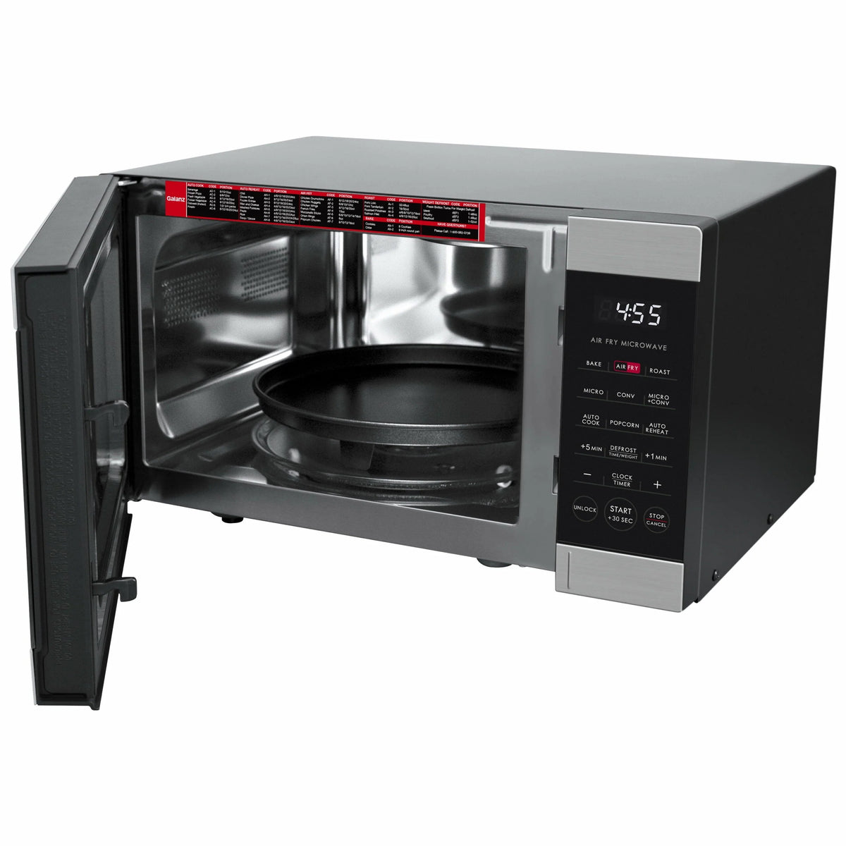 Galanz 3-in-1 Air Fry Microwave Oven, 0.9 Cu ft, 900W, Stainless Steel, Convection & Air Fry Technology - image 3