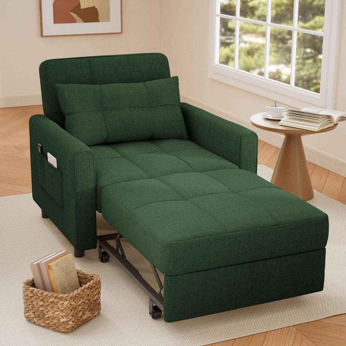 Sofa Bed Chair 3 in 1 Convertible Pullout Single Sleeper Chair Bed Spacious Multifunctional Sofa - image 3