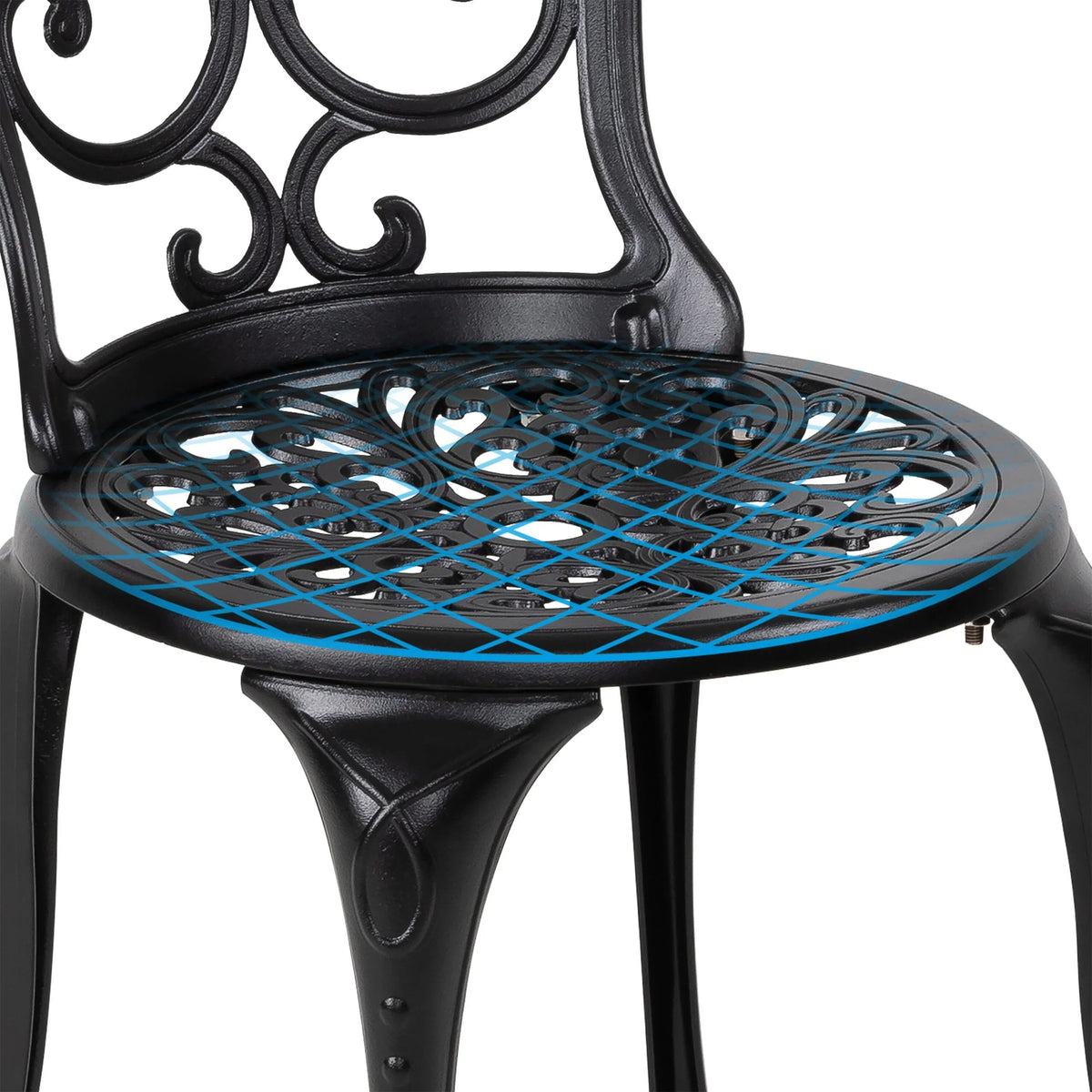 Nuu Garden 3-Piece Black Bistro Patio Set - image 3