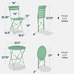 Best Choice Products 3-Piece Small Bistro Set, Folding Patio Furniture Set of 2 Chairs and Table - Black - image 54