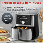 Instant Pot Vortex Plus 6QT XL Air Fryer, 6 in 1, Broils, Dehydrates, Crisps, Roasts, Reheats, Bakes for Quick Easy Meals, 100 In App Recipes, Dishwasher Safe, from the Makers of Instant Pot, Black : Home & Kitchen - image 2