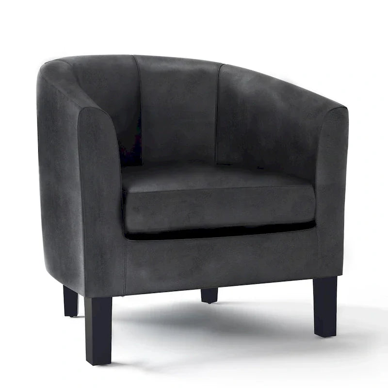 Modern Tub Accent Chair with Upholstered Seat and Wooden Legs - image 39