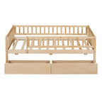 Holaki Twin Size Wood Bed with Guardrails and 2 Storage Drawers for Kids, Gray - image 14