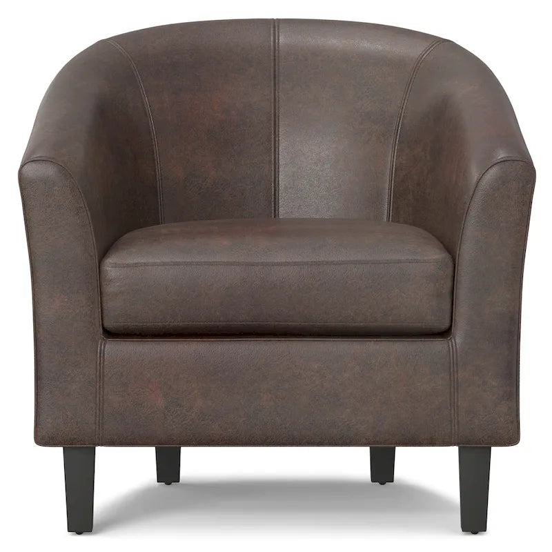 Modern Tub Accent Chair with Upholstered Seat and Wooden Legs - image 32