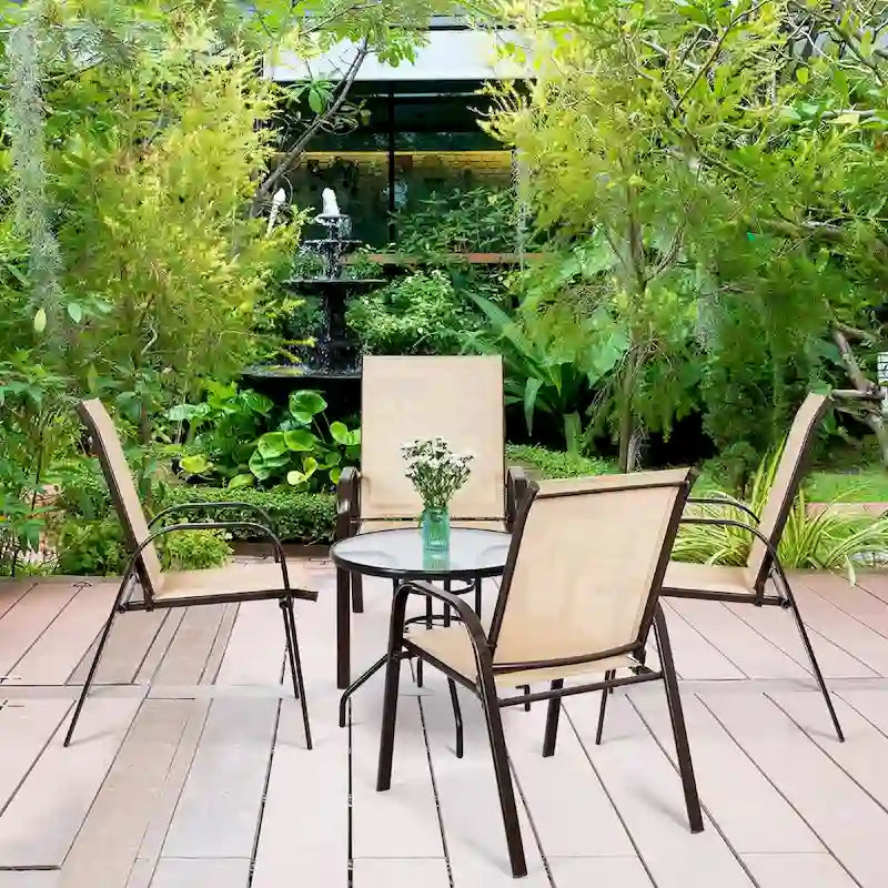 Costway Set of 4 Patio Chairs with Armrests for Garden and Deck - View Details - image 5