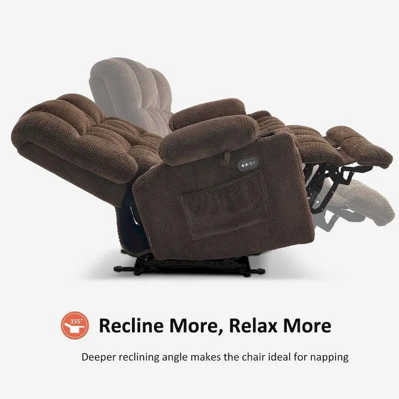 MCombo Power Loveseat Recliner, Electric Reclining Loveseat Sofa with Heat and Vibration, Cupholders, USB Charge Ports RS6314 - image 10