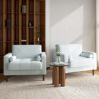 Set of 2 Modern Wide Armchairs in Corduroy - Accent Chairs - image 14