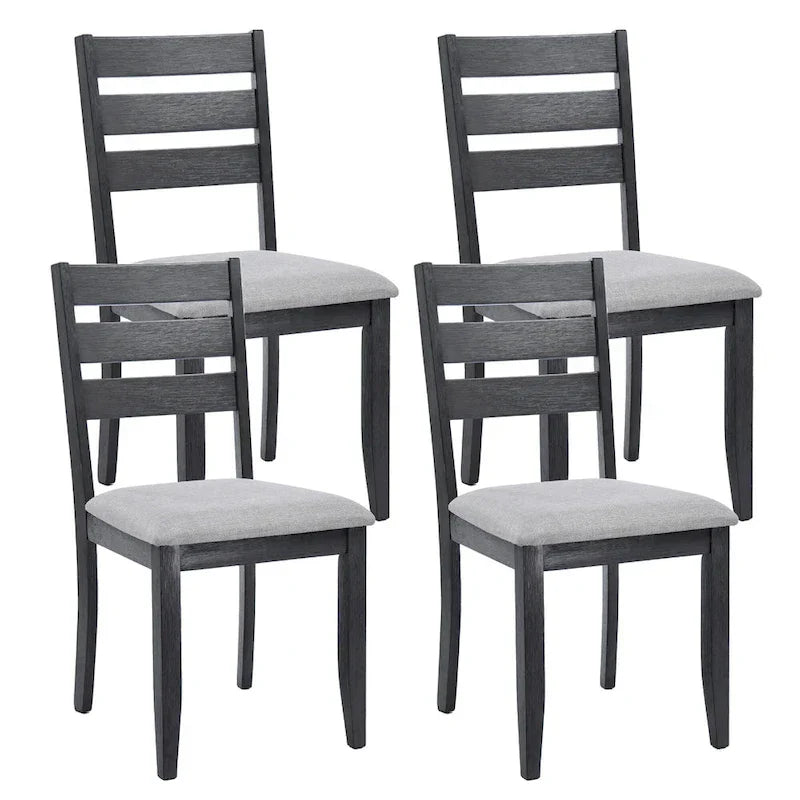 Set of 4 Slat Back Wooden Dining Chairs - image 4