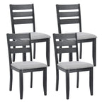 Set of 4 Slat Back Wooden Dining Chairs - image 4