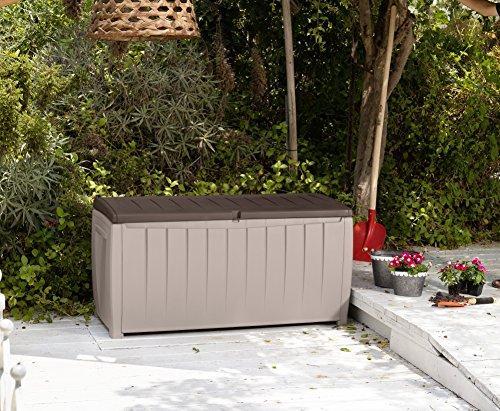 Novel Plastic Deck Storage Container Box Outdoor Patio Furniture 90 Gal, Brown - image 2