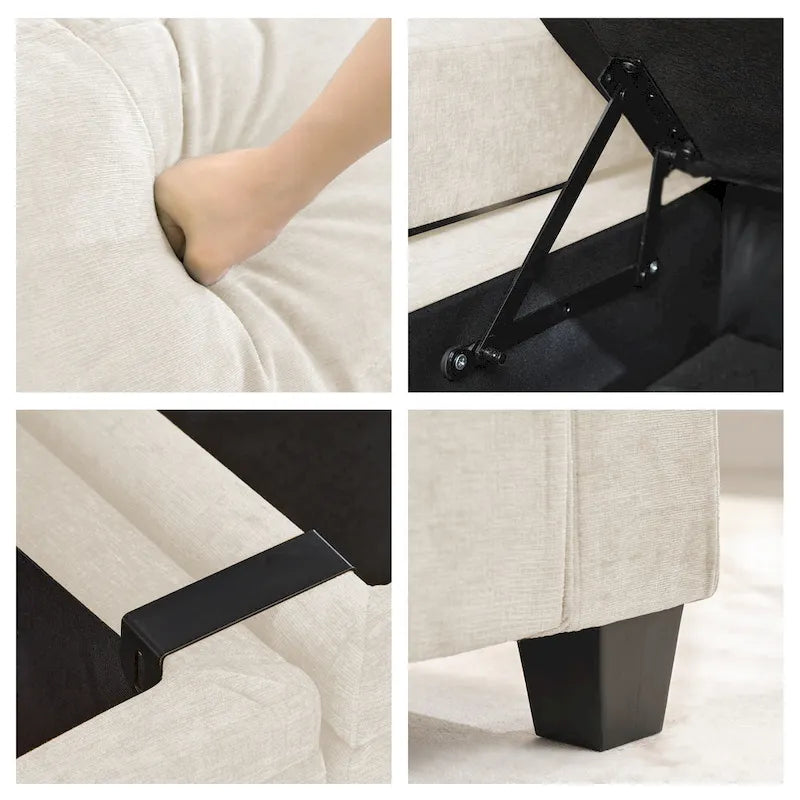 Versatile Chenille Storage Loveseat Sofa - image 10