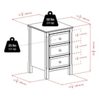 Elegant Black Wooden Nightstand with 3 Generous Storage Drawers - Dimensions: 15.75L x 15.75W x 23.63H - image 15