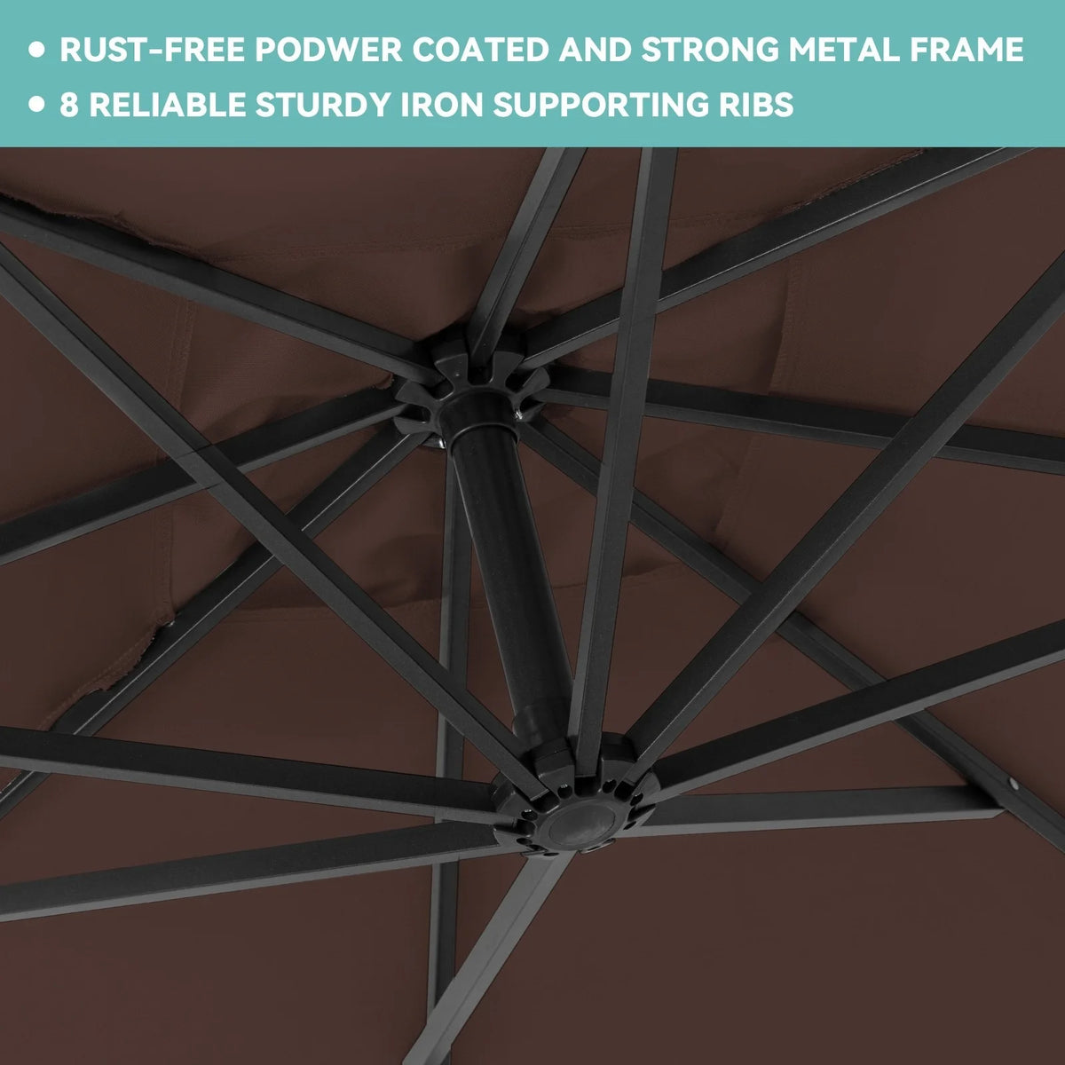 JUSTLET 10ft Heavy Duty Patio Hanging Offset Cantilever Patio Umbrella W/ 4-Piece Base Included Included, Beige - image 41