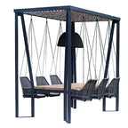Skyline Design Horizon Pergola with Lamp, Hanging Chairs & Teak Table - image 1