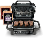 7-in-1 Grill & Smoker with Thermometer, Air Fryer, BBQ, Bake, Roast, Broil - Portable Electric Outdoor Grill, Grey - image 9