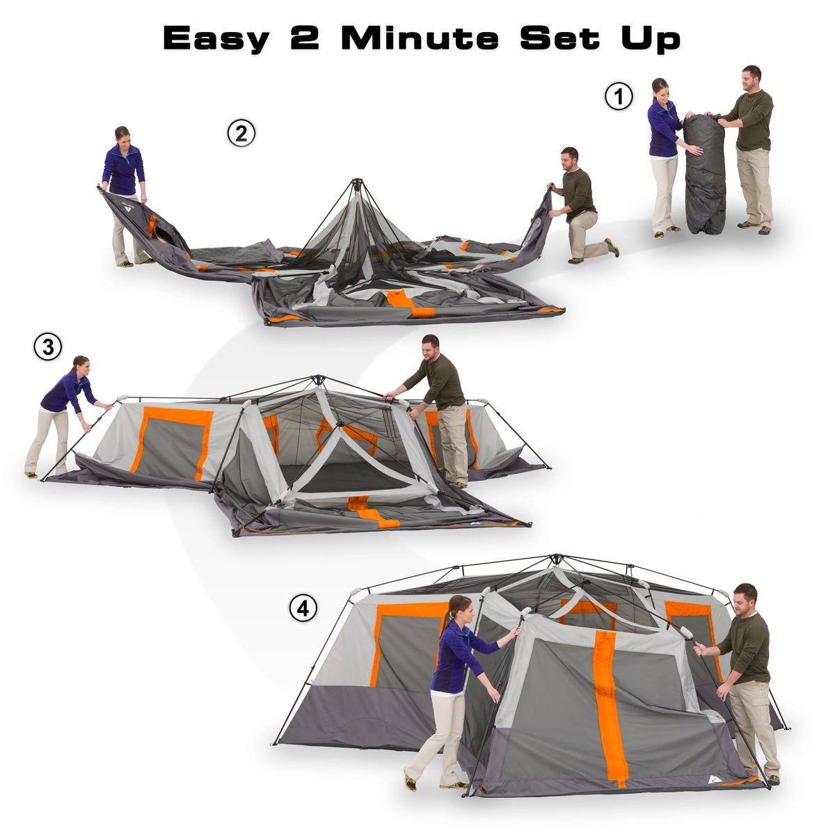 Ozark Trail 20' x 18' 12 - Person 3 - Room Instant Cabin Tent with Screen Room, 56.5 lb - image 8