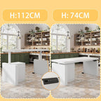Modern White Adjustable Workstation - 70.9W Dining Table & Office Desk - image 20