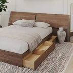 Walnut Nexera Storage Bed with Integrated Headboard - image 2