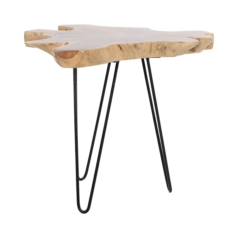 East at Main Live-Edge Teak Wood Table with Iron Legs - image 6