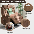 Recliner Chair, Rocking Chairs with Massage and Heat, Side Pockets and Cup Holder - image 24