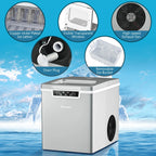 Costway Ice Maker Machine Countertop 26Lbs/24H Portable W/Scoop & Basket Silver - image 9