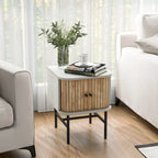Gymax Set of 2 Compact Modern Nightstands with Sliding Drawer - image 6